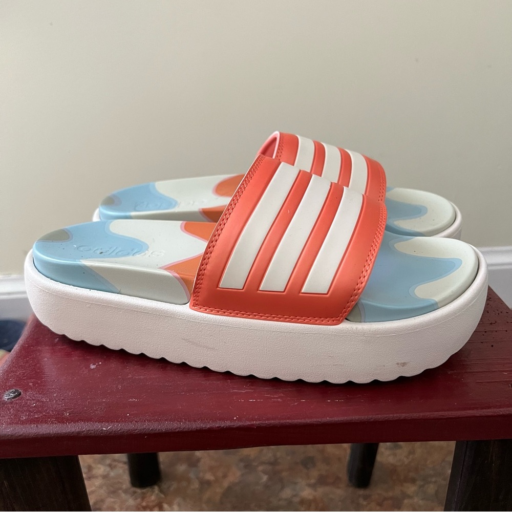 Adidas x Marimekko Aqualette Ocean Platform Slides Sandals size 9